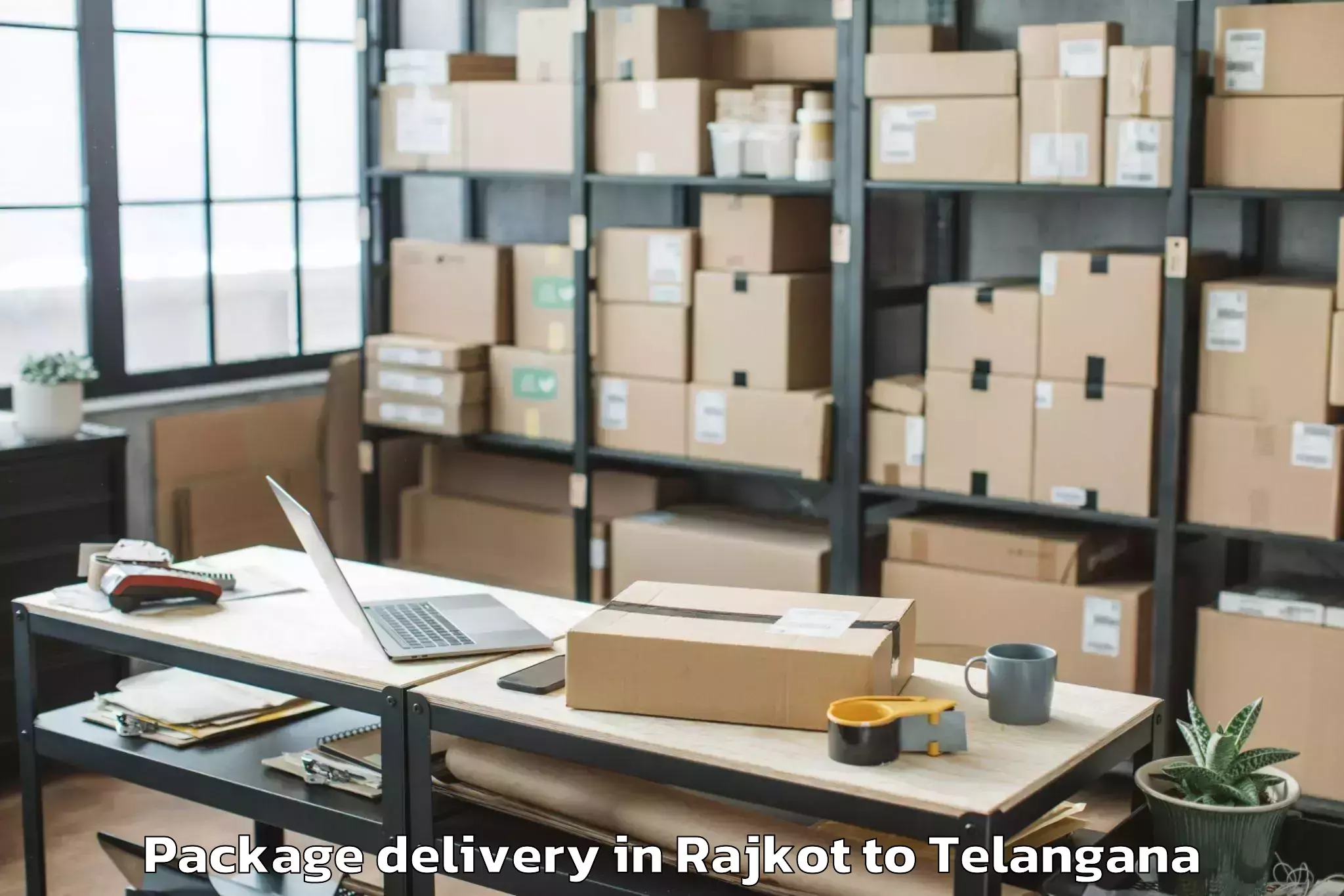 Easy Rajkot to Palamuru University Mahabubnag Package Delivery Booking